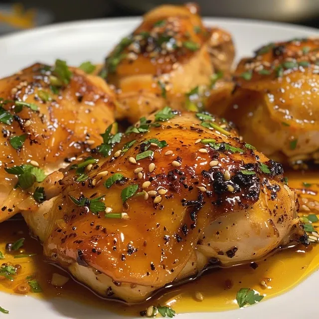 Pollo en Salsa de Cilantro, con ingredientes frescos alrededor.