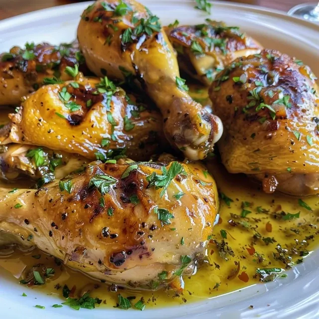 Pollo al ajillo exprés con ingredientes visibles y colorido.