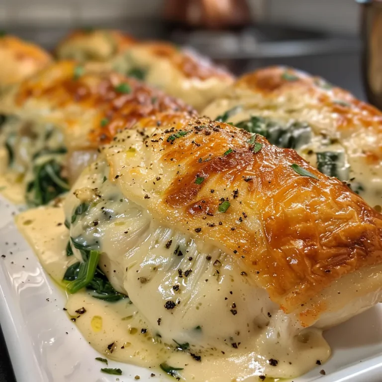 Pechugas de pollo rellenas con espinaca y queso, con un toque de queso rallado.