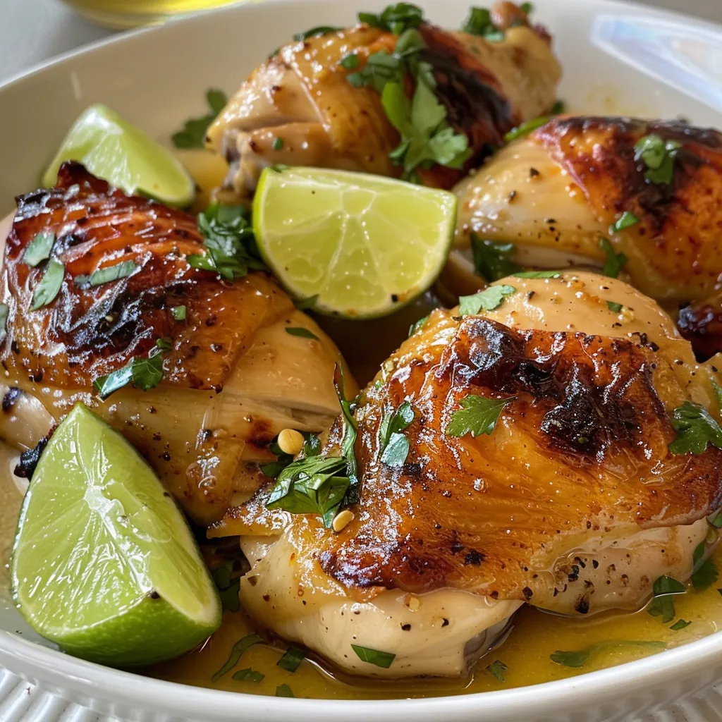 Carne de pollo tierna y dorada, acompañada de una salsa de limón y alcaparras.