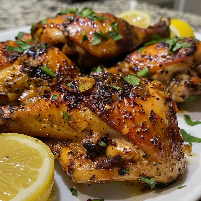 Pollo dorado con salsa brillante, presentado en un plato.