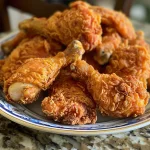 Slices de pollo frito con un acabado dorado y jugoso.